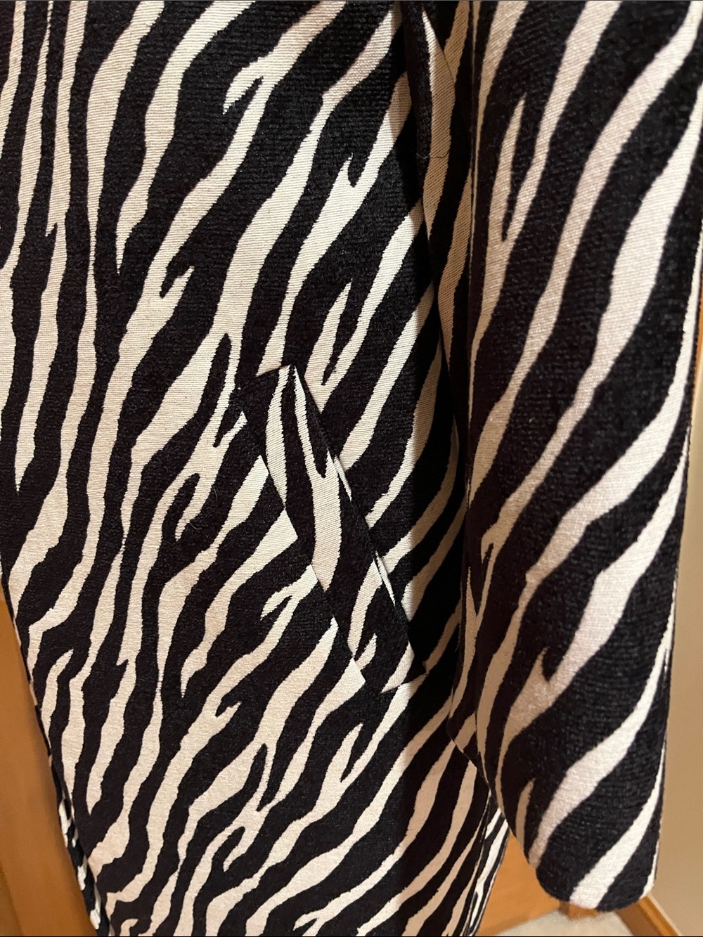 Boston Proper Black and White Zebra-Print Long Coat - Picture 3 of 6